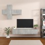 Juego de mueble TV 7 piezas madera contrachapada gris hormigón de , Muebles TV - Ref: Foro24-3114505, Precio: 181,10 €, Descu...