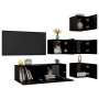 5-piece black engineered wood TV living room furniture set by , TV Furniture - Ref: Foro24-3078827, Price: 147,11 €, Discount: %