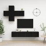 2-piece black engineered wood TV living room furniture set by , TV Furniture - Ref: Foro24-3078812, Price: 245,99 €, Discount: %