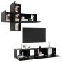 2-piece black engineered wood TV living room furniture set by , TV Furniture - Ref: Foro24-3078812, Price: 245,99 €, Discount: %