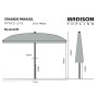 Madison Patmos Luxe rectangular umbrella 210x140 cm taupe gray by , Umbrellas - Ref: Foro24-418775, Price: 83,18 €, Discount: %