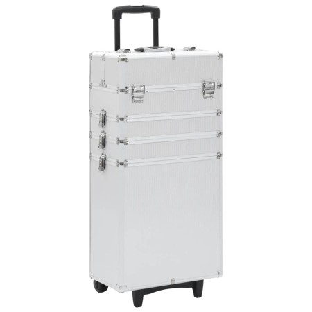 Maletín trolley de maquillaje de aluminio plateado de vidaXL, Neceseres - Ref: Foro24-91814, Precio: 121,04 €, Descuento: %