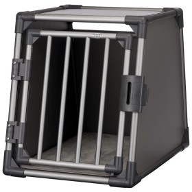 TRIXIE Geneigte Hundetransportbox Größe M Graphit-Aluminium 39336 von , Transportboxen und Boxen für Haustiere - Ref: Foro24-...