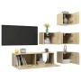 Sonoma Oak 5-Piece Living Room Furniture Set by , TV Furniture - Ref: Foro24-3079037, Price: 132,72 €, Discount: %