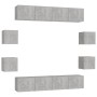 Betongraues 7-teiliges Wohnzimmermöbelset von , TV-Möbel - Ref: Foro24-3079068, Preis: 274,99 €, Rabatt: %