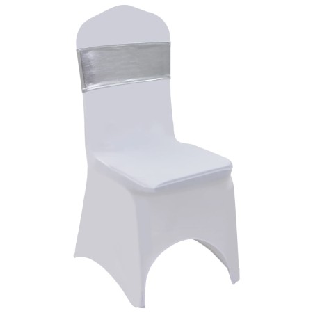 Lazo de silla elástico 25 uds con broche de diamante plateado de , Fundas - Ref: Foro24-133580, Precio: 39,93 €, Descuento: %