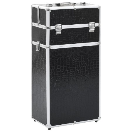 Black aluminum makeup trolley case crocodile print by vidaXL, toiletry bags - Ref: Foro24-91824, Price: 101,34 €, Discount: %