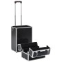 Schwarzer Make-up-Trolley aus Aluminium mit Krokodilmuster von vidaXL, Kulturbeutel - Ref: Foro24-91824, Preis: 101,34 €, Rab...