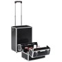 Schwarzer Make-up-Trolley aus Aluminium mit Krokodilmuster von vidaXL, Kulturbeutel - Ref: Foro24-91824, Preis: 101,34 €, Rab...