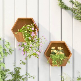 Jardineras de pared 2 uds acero corten oxidado 30x10x25 cm de , Maceteros y jardineras - Ref: Foro24-823684, Precio: 33,99 €,...