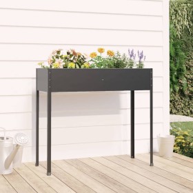 Anthracite gray galvanized steel planter 100.5x40.5x90 cm by , Pots and planters - Ref: Foro24-152263, Price: 67,59 €, Discou...