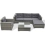 6-teiliges Gartensofa-Set und graue synthetische Rattankissen von , Gartensets - Ref: Foro24-42105, Preis: 519,14 €, Rabatt: %