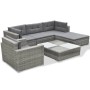 6-teiliges Gartensofa-Set und graue synthetische Rattankissen von , Gartensets - Ref: Foro24-42105, Preis: 519,14 €, Rabatt: %