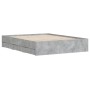 Cama con cajones madera ingeniería gris hormigón 140x190 cm de , Camas y somieres - Ref: Foro24-3207304, Precio: 193,03 €, De...