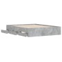 Cama con cajones madera ingeniería gris hormigón 140x190 cm de , Camas y somieres - Ref: Foro24-3207304, Precio: 193,03 €, De...