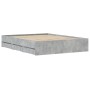 Cama con cajones madera ingeniería gris hormigón 140x190 cm de , Camas y somieres - Ref: Foro24-3207304, Precio: 193,03 €, De...