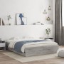 Cama con cajones madera ingeniería gris Sonoma 140x190 cm de , Camas y somieres - Ref: Foro24-3207306, Precio: 195,21 €, Desc...