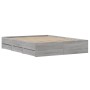 Sonoma gray engineered wood bed with drawers 140x190 cm by , Beds and slatted bases - Ref: Foro24-3207306, Price: 195,21 €, D...