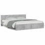 Concrete gray headboard bed frame and LED lights 180x200cm by , Beds and slatted bases - Ref: Foro24-3207591, Price: 183,86 €...