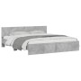 Concrete gray headboard bed frame and LED lights 180x200cm by , Beds and slatted bases - Ref: Foro24-3207591, Price: 183,86 €...