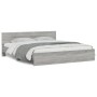 Estructura de cama cabecero y luces LED gris Sonoma 180x200 cm de , Camas y somieres - Ref: Foro24-3207593, Precio: 232,01 €,...