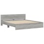 Sonoma gray headboard bed frame and LED lights 180x200 cm by , Beds and slatted bases - Ref: Foro24-3207593, Price: 223,56 €,...