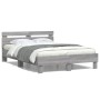 Estructura de cama cabecero y luces LED gris Sonoma 120x200 cm de , Camas y somieres - Ref: Foro24-3207558, Precio: 168,48 €,...