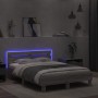 Estructura de cama cabecero y luces LED gris Sonoma 120x200 cm de , Camas y somieres - Ref: Foro24-3207558, Precio: 168,48 €,...