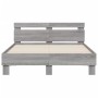 Estructura de cama cabecero y luces LED gris Sonoma 120x200 cm de , Camas y somieres - Ref: Foro24-3207558, Precio: 168,48 €,...