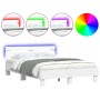 Bed frame with headboard and white LED lights 120x200 cm by , Beds and slatted bases - Ref: Foro24-3207553, Price: 167,92 €, ...