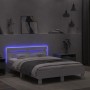 Bed frame with headboard and white LED lights 120x200 cm by , Beds and slatted bases - Ref: Foro24-3207553, Price: 167,92 €, ...