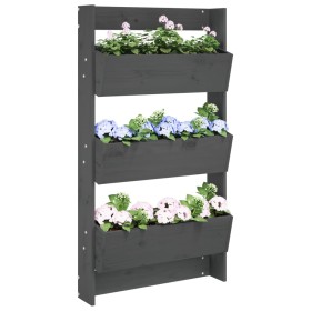 Wall planter 3 levels gray pine wood 60x18.5x110 cm by , Pots and planters - Ref: Foro24-825116, Price: 100,02 €, Discount: %