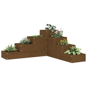 Planter 4 levels solid honey brown pine wood 80.5x79x36cm by , Pots and planters - Ref: Foro24-825320, Price: 90,99 €, Discou...