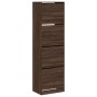 Shoe cabinet with 4 folding drawers oak brown 60x42x204 cm by , Shoe racks and shoe organizers - Ref: Foro24-3214398, Price: ...