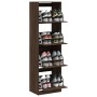 Shoe cabinet with 4 folding drawers oak brown 60x42x204 cm by , Shoe racks and shoe organizers - Ref: Foro24-3214398, Price: ...