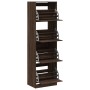 Shoe cabinet with 4 folding drawers oak brown 60x42x204 cm by , Shoe racks and shoe organizers - Ref: Foro24-3214398, Price: ...