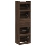 Shoe cabinet with 4 folding drawers oak brown 60x42x204 cm by , Shoe racks and shoe organizers - Ref: Foro24-3214398, Price: ...