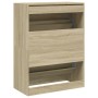 Schuhschrank mit 2 klappbaren Schubladen aus Sonoma-Eiche 80x42x108 cm von , Schuhregale und Schuhorganisatoren - Ref: Foro24...