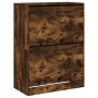 Shoe cabinet with 2 folding smoked oak drawers 80x42x108 cm by , Shoe racks and shoe organizers - Ref: Foro24-3214403, Price:...