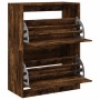 Shoe cabinet with 2 folding smoked oak drawers 80x42x108 cm by , Shoe racks and shoe organizers - Ref: Foro24-3214403, Price:...