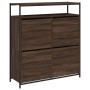 Mueble zapatero 4 cajones abatibles marrón roble 100x34x112 cm de , Zapateros y organizadores de calzado - Ref: Foro24-321441...