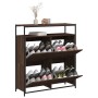 Mueble zapatero 4 cajones abatibles marrón roble 100x34x112 cm de , Zapateros y organizadores de calzado - Ref: Foro24-321441...