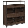 Mueble zapatero 4 cajones abatibles marrón roble 100x34x112 cm de , Zapateros y organizadores de calzado - Ref: Foro24-321441...