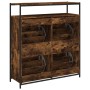 Shoe cabinet with 4 folding smoked oak drawers 100x34x112 cm by , Shoe racks and shoe organizers - Ref: Foro24-3214415, Price...