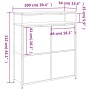 Shoe cabinet with 4 folding smoked oak drawers 100x34x112 cm by , Shoe racks and shoe organizers - Ref: Foro24-3214415, Price...