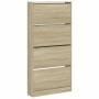 Mueble zapatero 4 cajones abatibles roble Sonoma 80x21x163,5 cm de , Zapateros y organizadores de calzado - Ref: Foro24-32143...