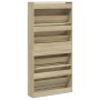 Mueble zapatero 4 cajones abatibles roble Sonoma 80x21x163,5 cm de , Zapateros y organizadores de calzado - Ref: Foro24-32143...