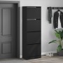 Shoe cabinet with 4 folding drawers black 60x34x187.5 cm by , Shoe racks and shoe organizers - Ref: Foro24-3214372, Price: 14...