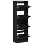 Shoe cabinet with 4 folding drawers black 60x34x187.5 cm by , Shoe racks and shoe organizers - Ref: Foro24-3214372, Price: 14...