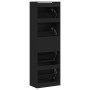 Shoe cabinet with 4 folding drawers black 60x34x187.5 cm by , Shoe racks and shoe organizers - Ref: Foro24-3214372, Price: 14...